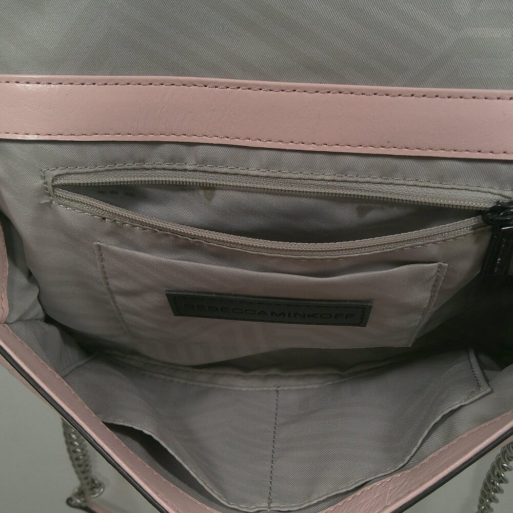 Rebecca Minkoff Baby Pink Channel Quilted Leather Handbag | Purse | Pocketbook - Picture 7 of 12